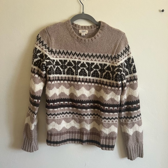 Lands' End Sweaters - Lands End Knit Pullover Beige Brown Sweater Size XS